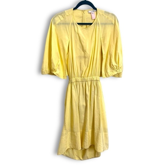 Tibi Pale Yellow Linen blend Gemma Cape Dress Sz 8 - Picture 3 of 15